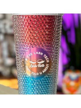 Rainbow Studded Tumbler – Lash Boss Edition- NEW